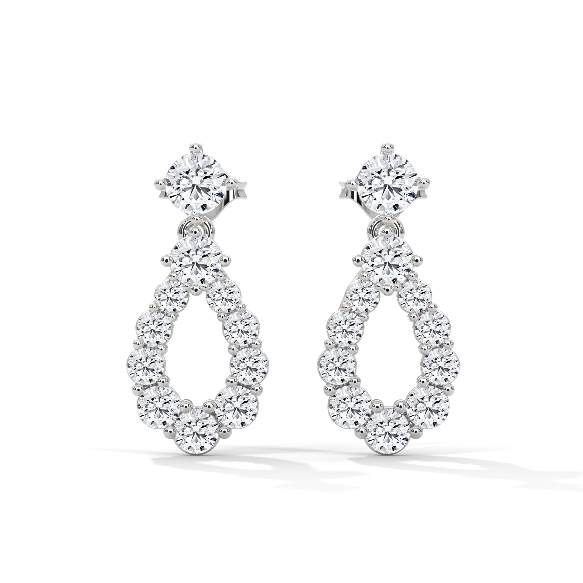 Diamond Teardrop Drop Earrings