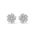 Baguette & Round Diamond Cluster Stud Earrings