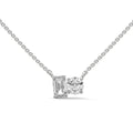 Emerald & Round Diamond Two Stone Pendant