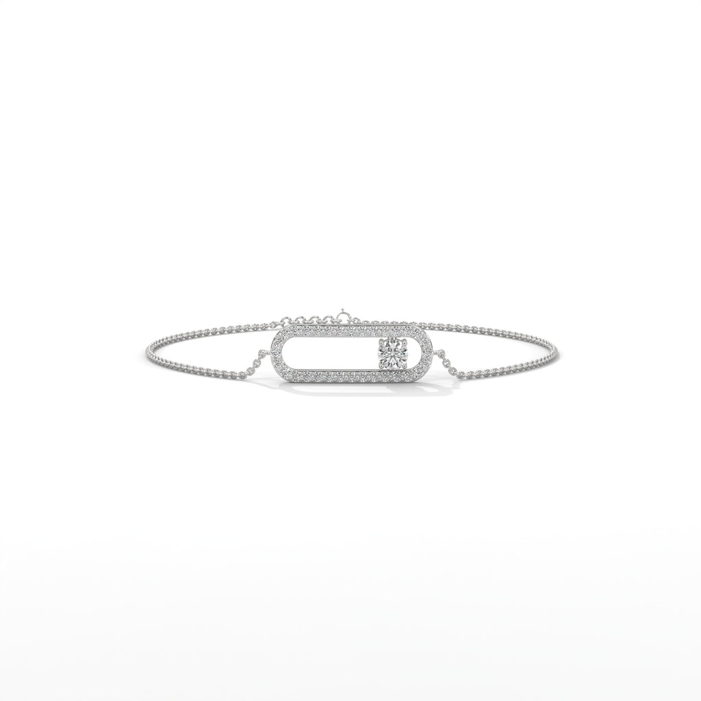 Diamond Paperclip Bracelet