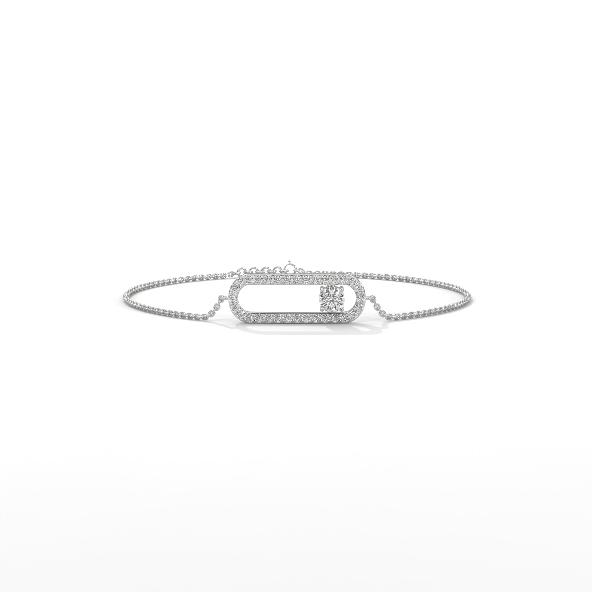 Diamond Paperclip Bracelet