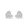 Mixed Shape Diamond Cluster Stud Earrings
