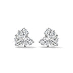 Mixed Shape Diamond Cluster Stud Earrings