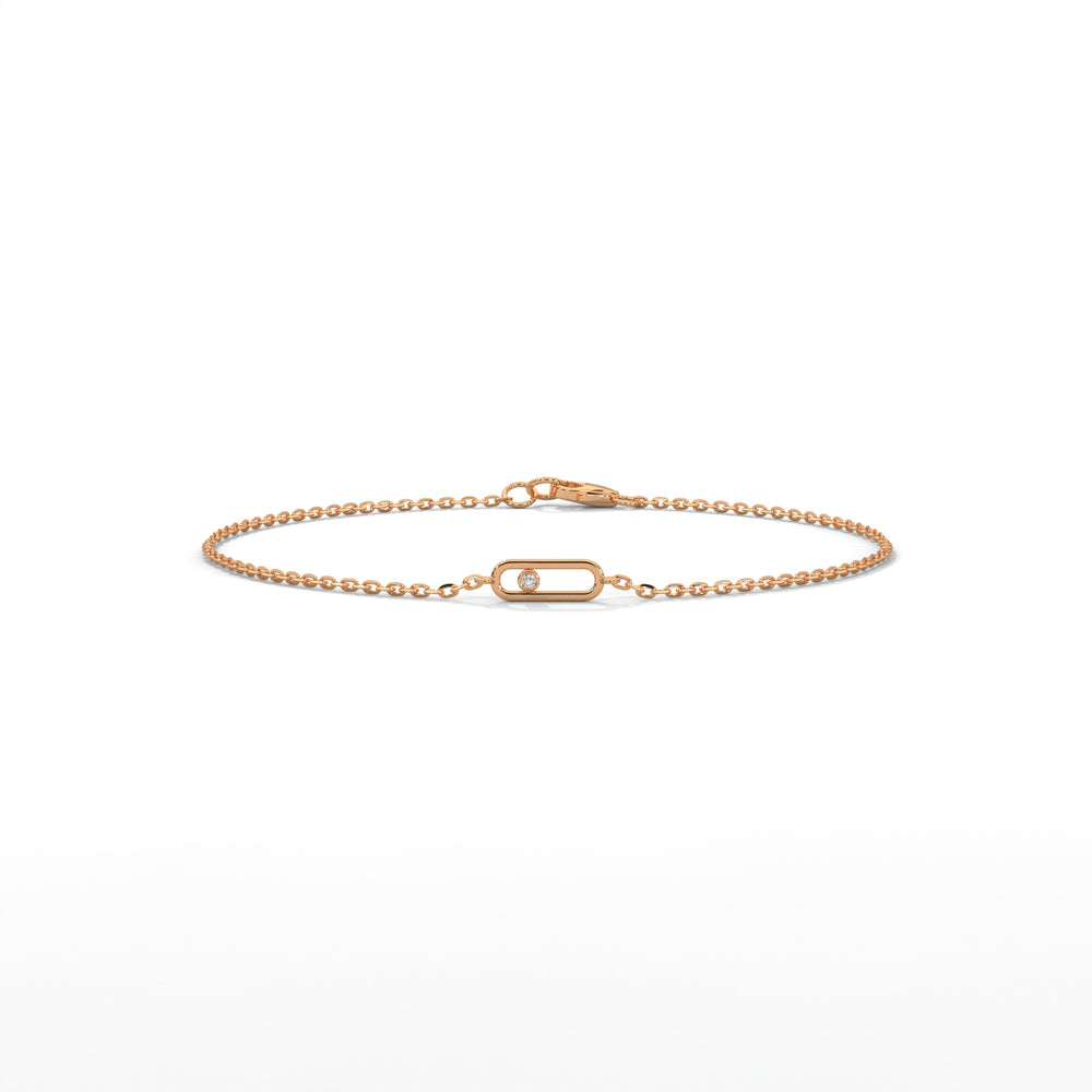 Floating Diamond Paperclip Bracelet