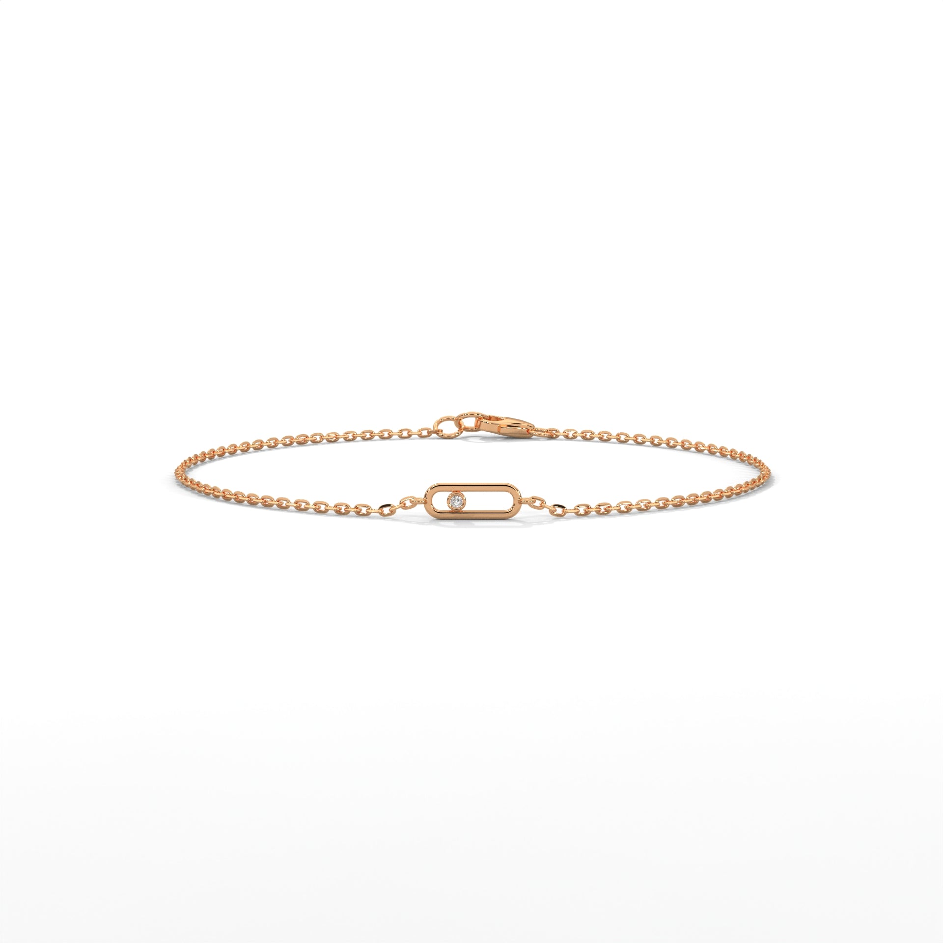 Floating Diamond Paperclip Bracelet
