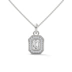 Emerald Halo Diamond Pendant