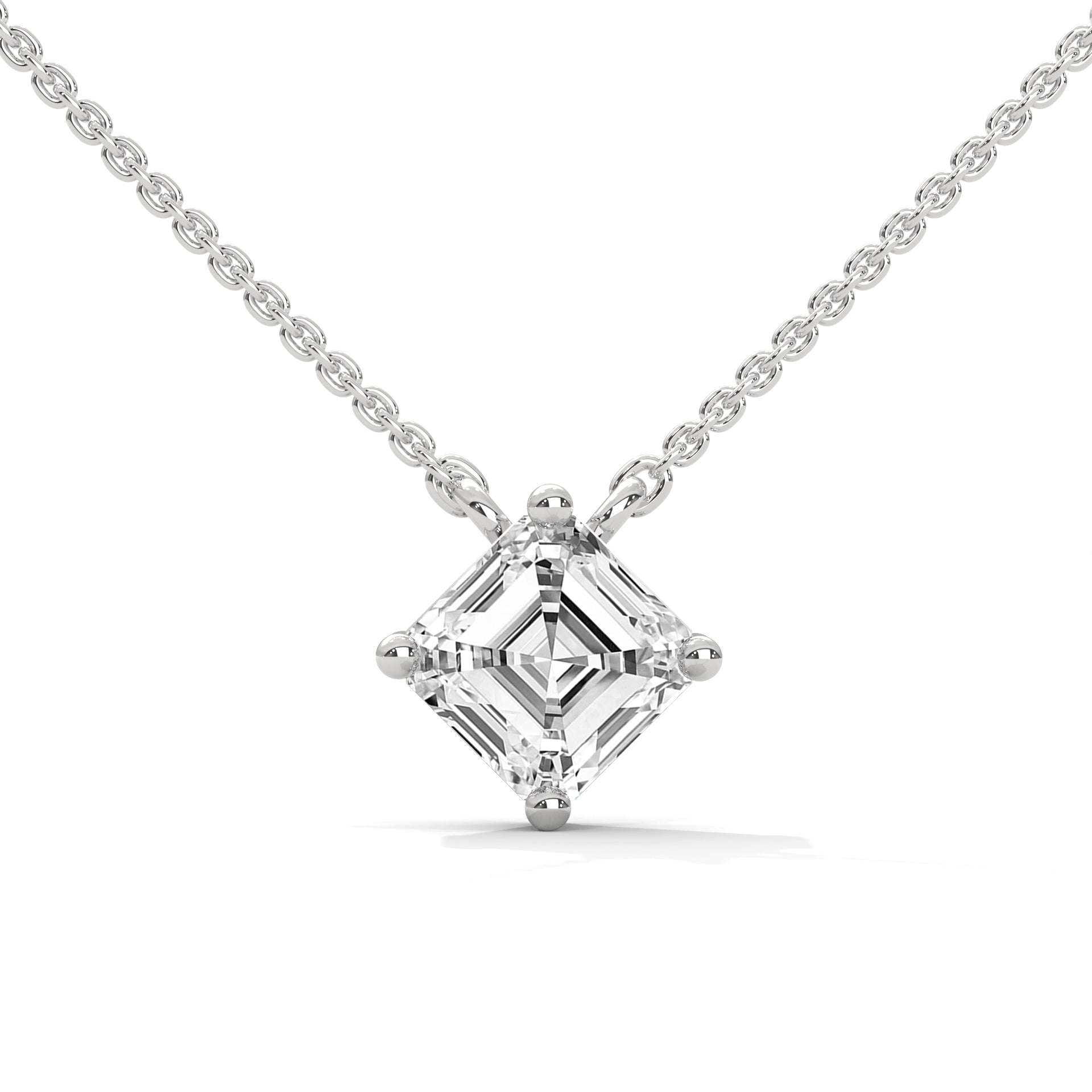 Asscher Solitaire Diamond Pendant