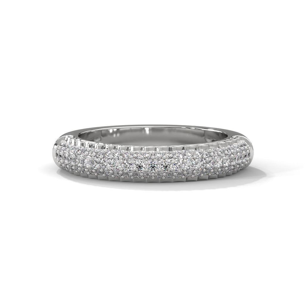 Triple Row Diamond Pavé Band Ring