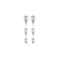 Pear Cut Three Station Drop Diamond Earrings