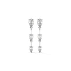 Pear Cut Three Station Drop Diamond Earrings