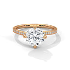 Round Cut Diamond Pavé Engagement Ring