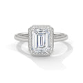 Emerald Cut Diamond Halo Engagement Ring