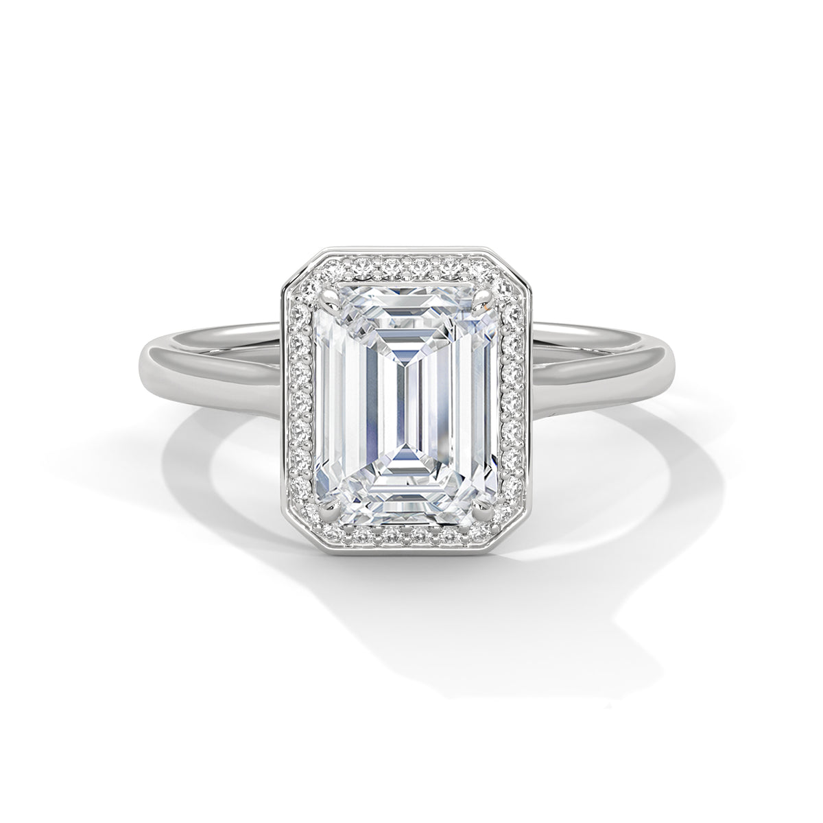 Emerald Cut Diamond Halo Engagement Ring — Jewelix Atelier