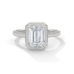 Emerald Cut Diamond Halo Engagement Ring
