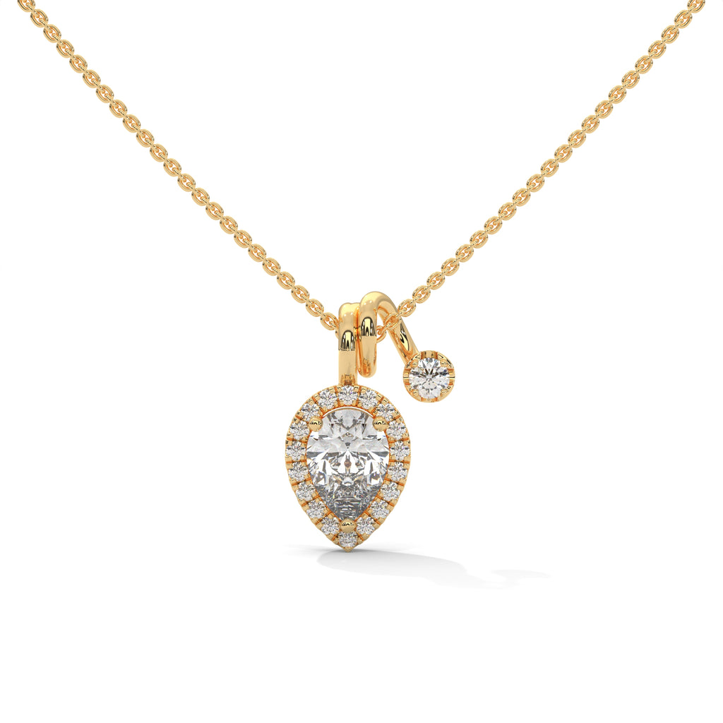 Pear Diamond Halo Pendant