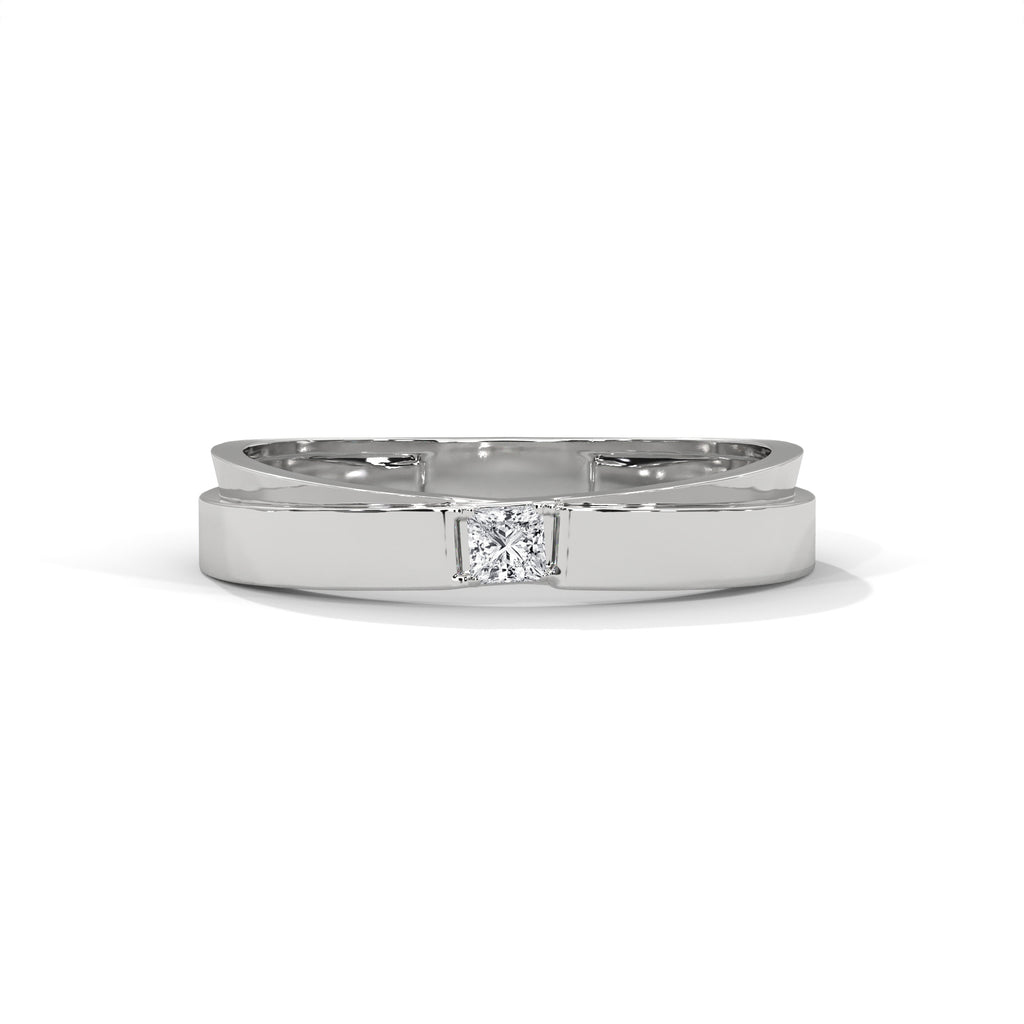 Princess Cut Flush Set Wedding Band