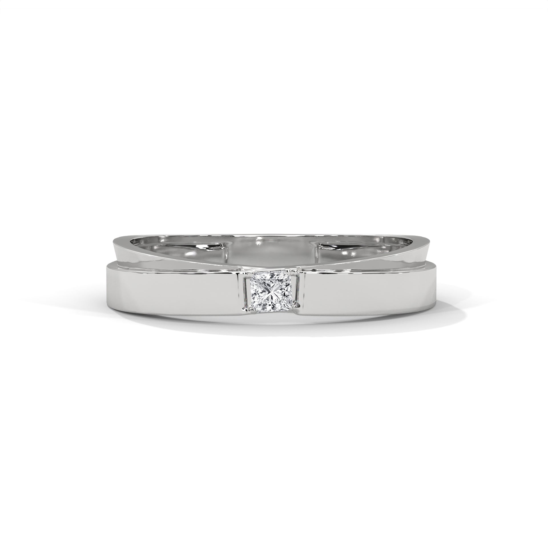 Princess Cut Flush Set Wedding Band