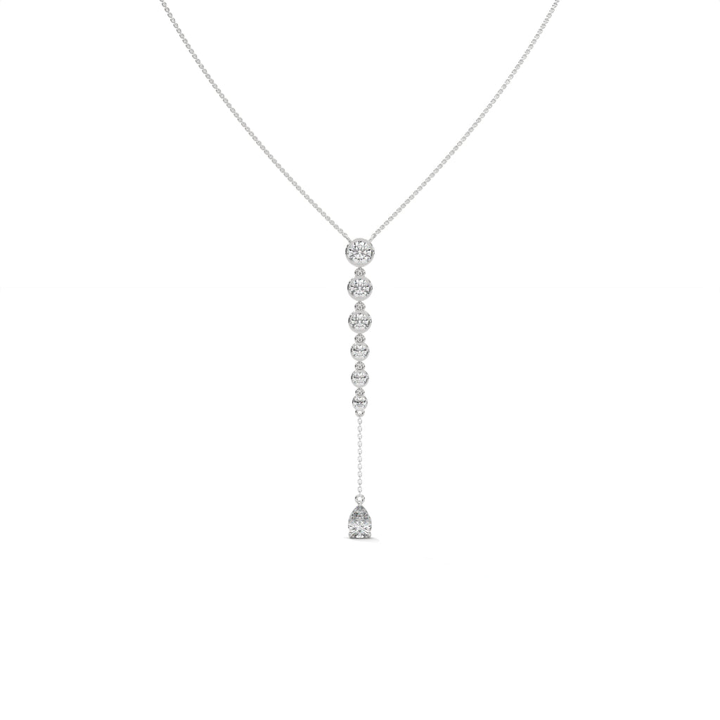 Pear Diamond Y Drop Necklace