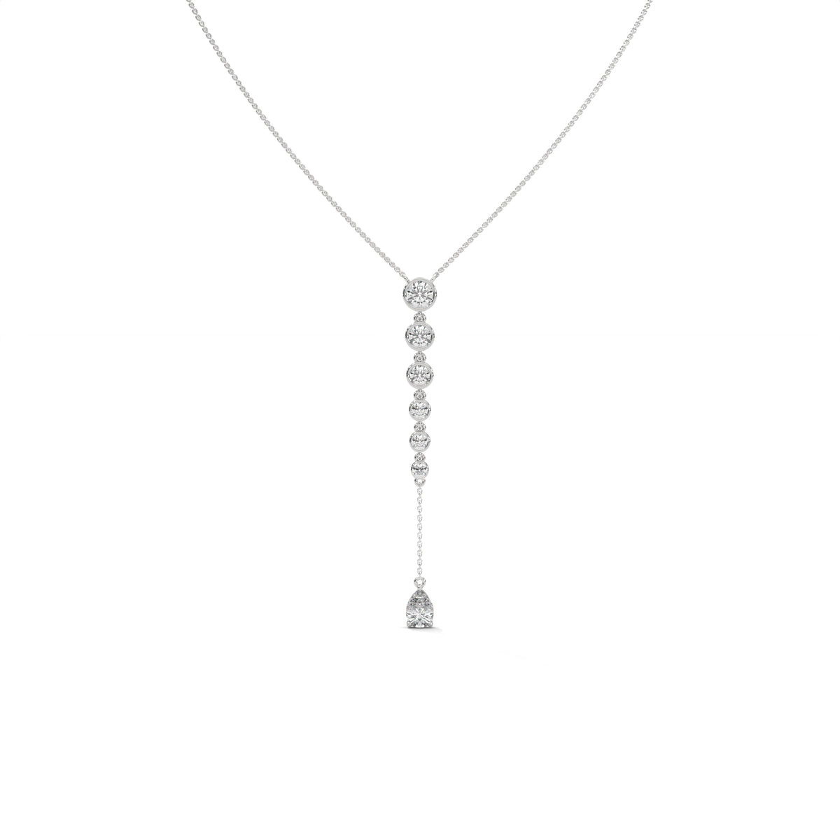 Pear Diamond Y Drop Necklace – view 1 of 6, lab grown diamond necklace | Jewelix Atelier