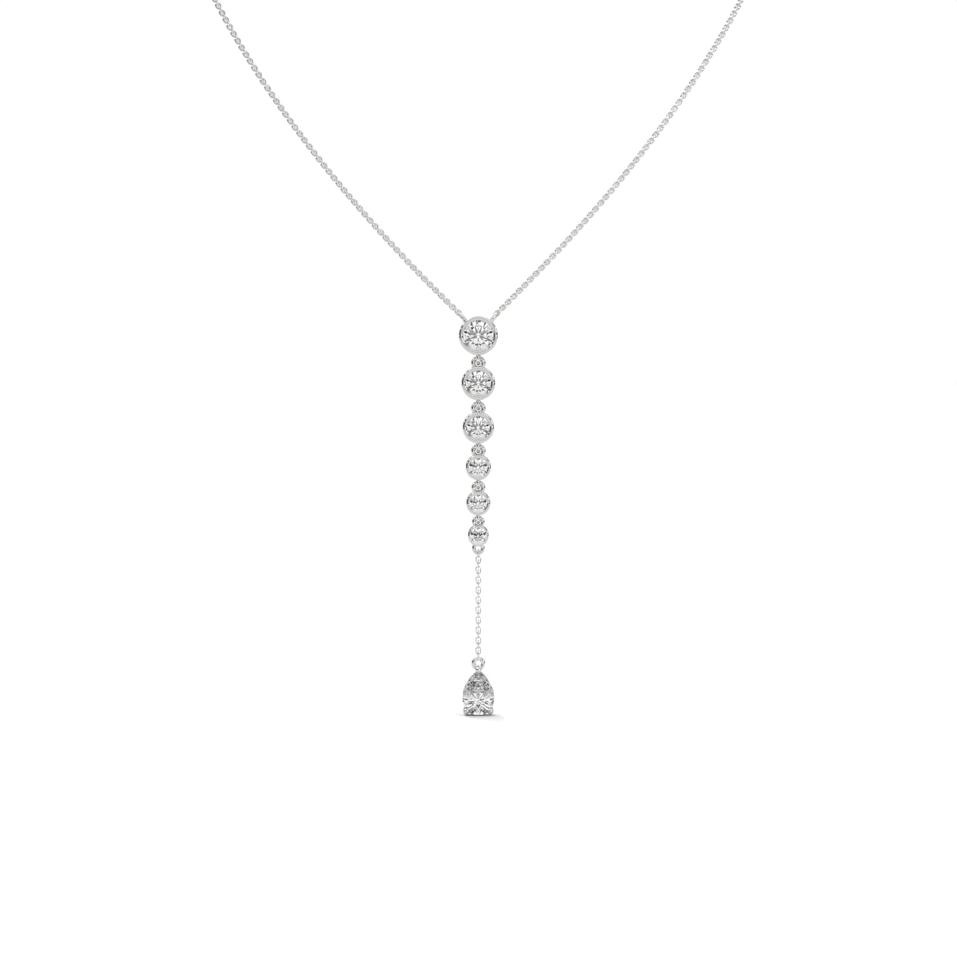 Pear Diamond Y Drop Necklace