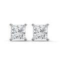 Princess Cut Solitaire Diamond Stud Earrings