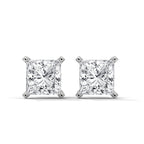 Princess Cut Solitaire Diamond Stud Earrings