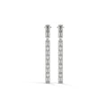 Baguette & Round Diamond Bar Drop Earrings
