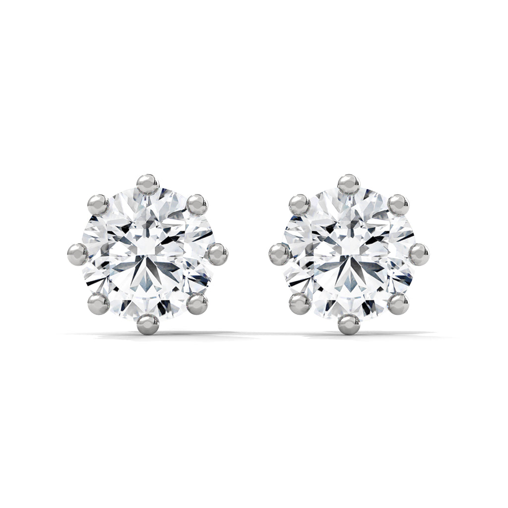 Round Brilliant Solitaire Diamond Stud Earrings