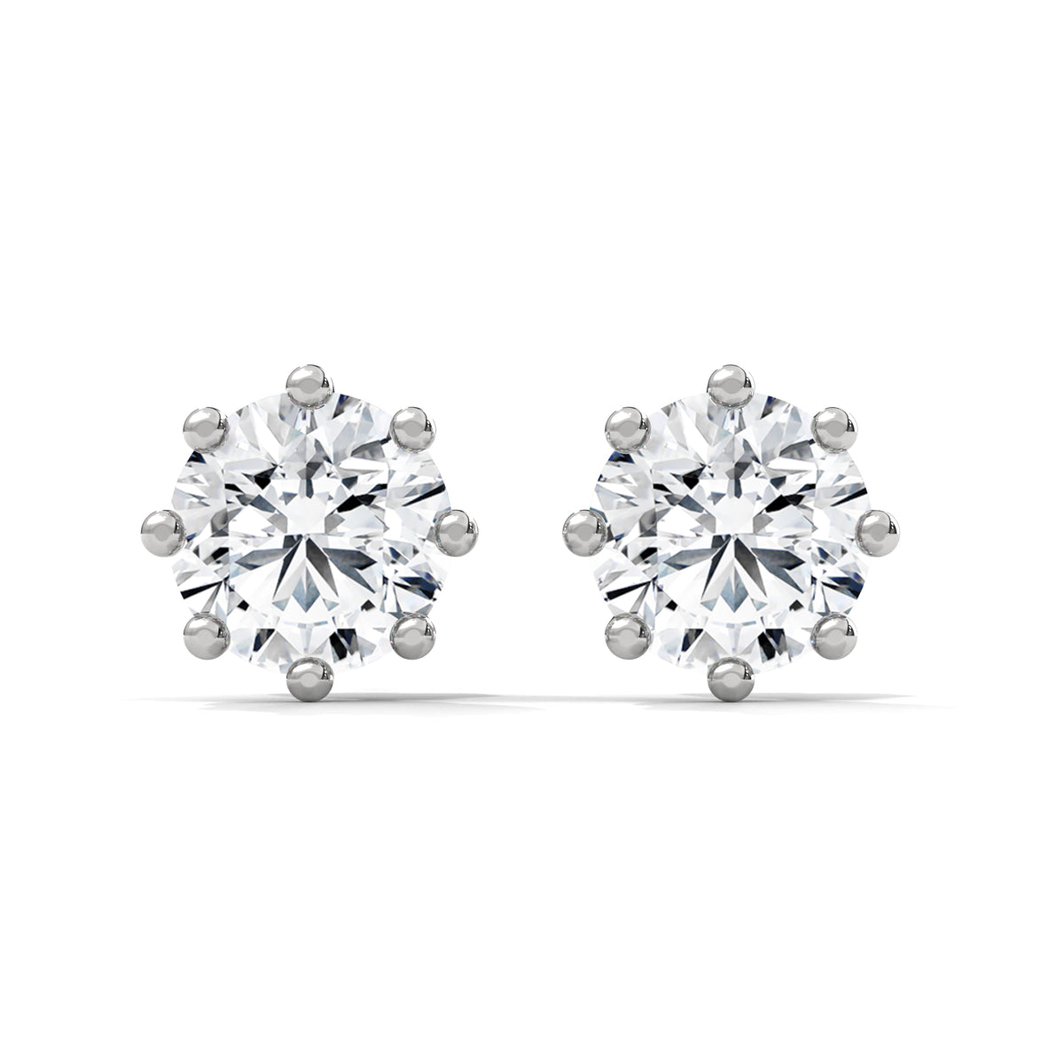 Round brilliant solitaire diamond stud earrings — Jewelix Atelier