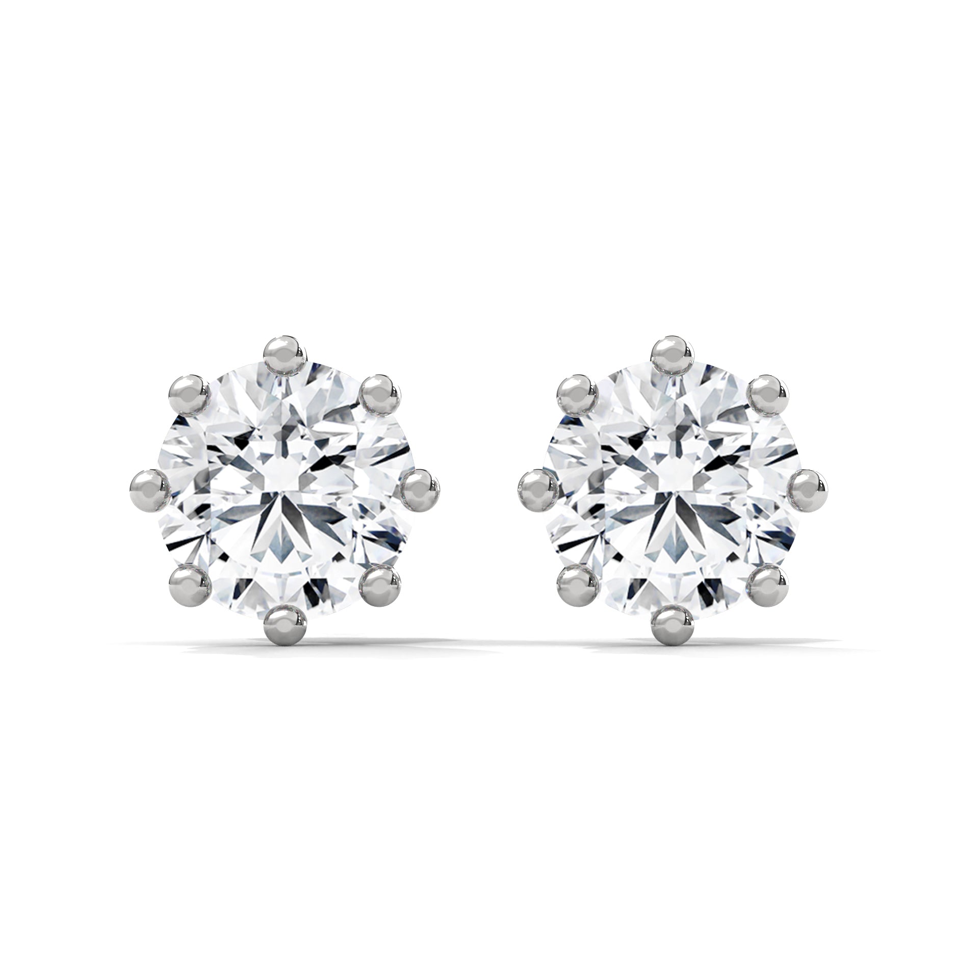 Round Brilliant Solitaire Diamond Stud Earrings
