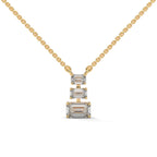 Emerald Cut Diamond Bar Pendant