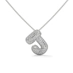 Diamond Initial "J" Pendant