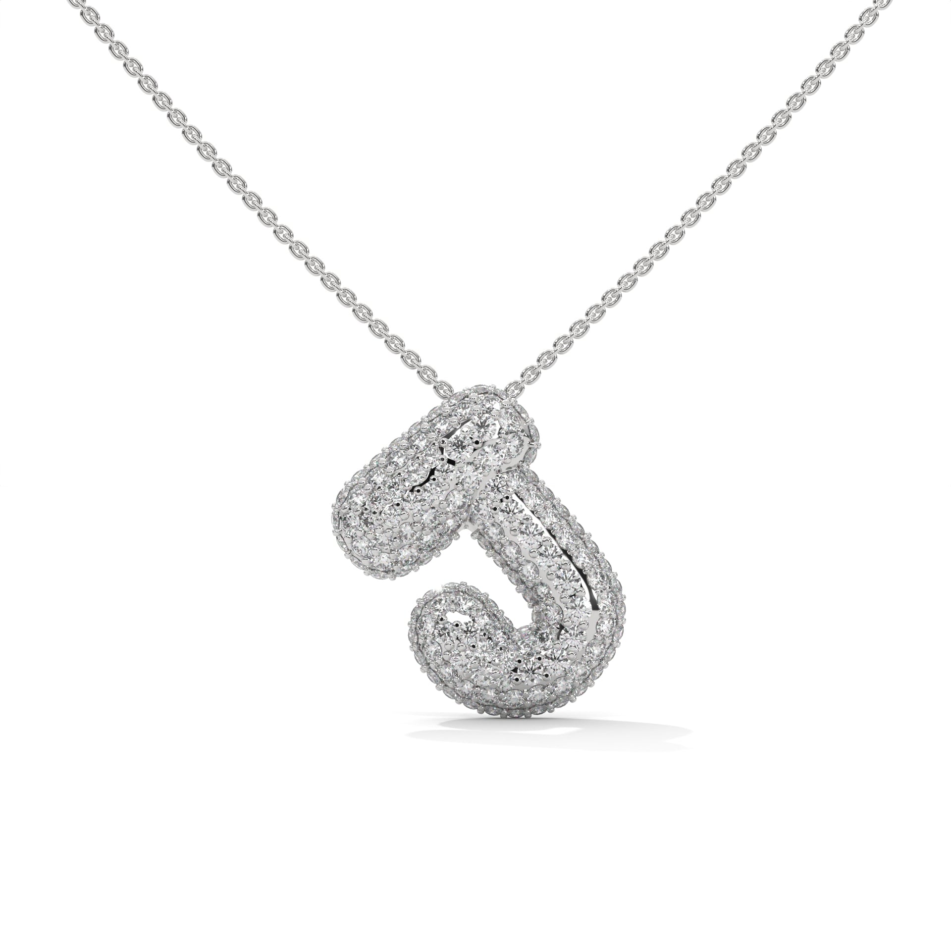 Diamond Initial "J" Pendant