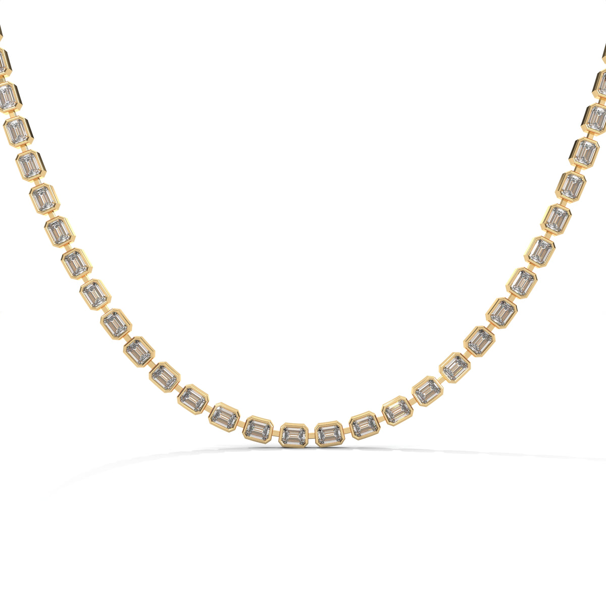 Emerald Cut Diamond Tennis Necklace – view 4 of 9, lab grown diamond necklace | Jewelix Atelier