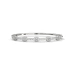 Emerald & Round Diamond Geometric Bracelet