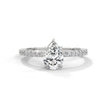 Pear Cut Diamond Pavé Engagement Ring