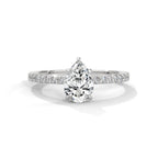 Pear Cut Diamond Pavé Engagement Ring