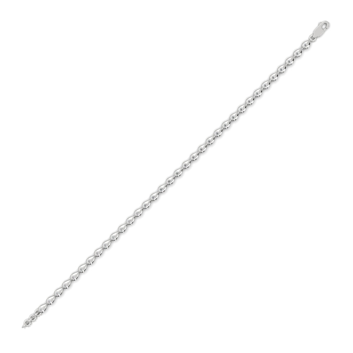 Bezel Diamond Teardrop Bracelet, detail view — Jewelix Atelier