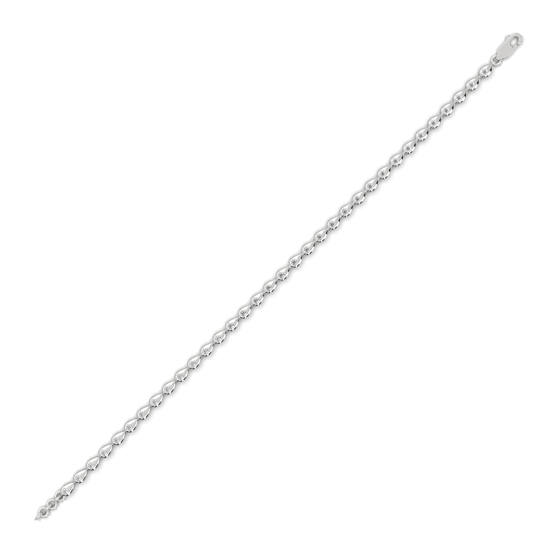 Bezel Diamond Teardrop Bracelet