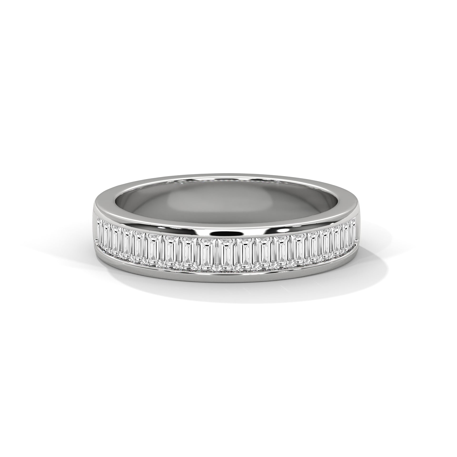 Baguette Cut Channel Set Wedding Band