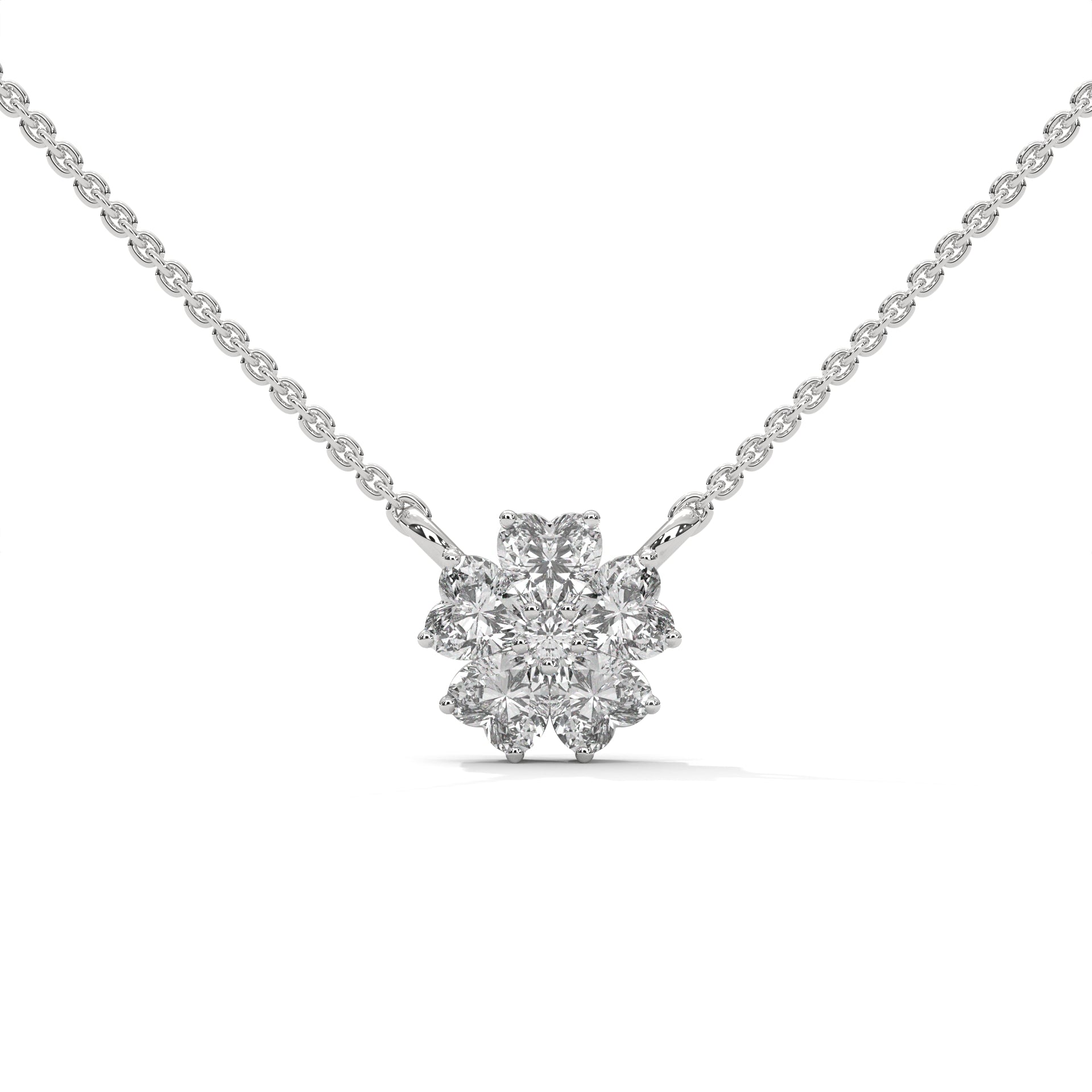 Heart Diamond Floral Pendant