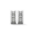 Baguette & Round Diamond Statement Hoop Earrings
