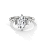 Marquise Cut Three Stone Diamond Engagement Ring