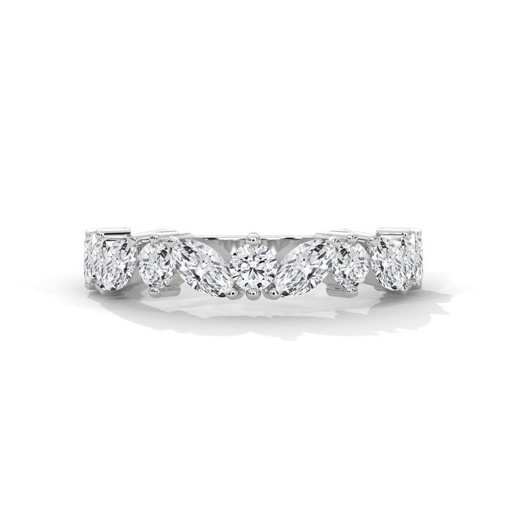 Marquise & Round Diamond Alternating Band Ring