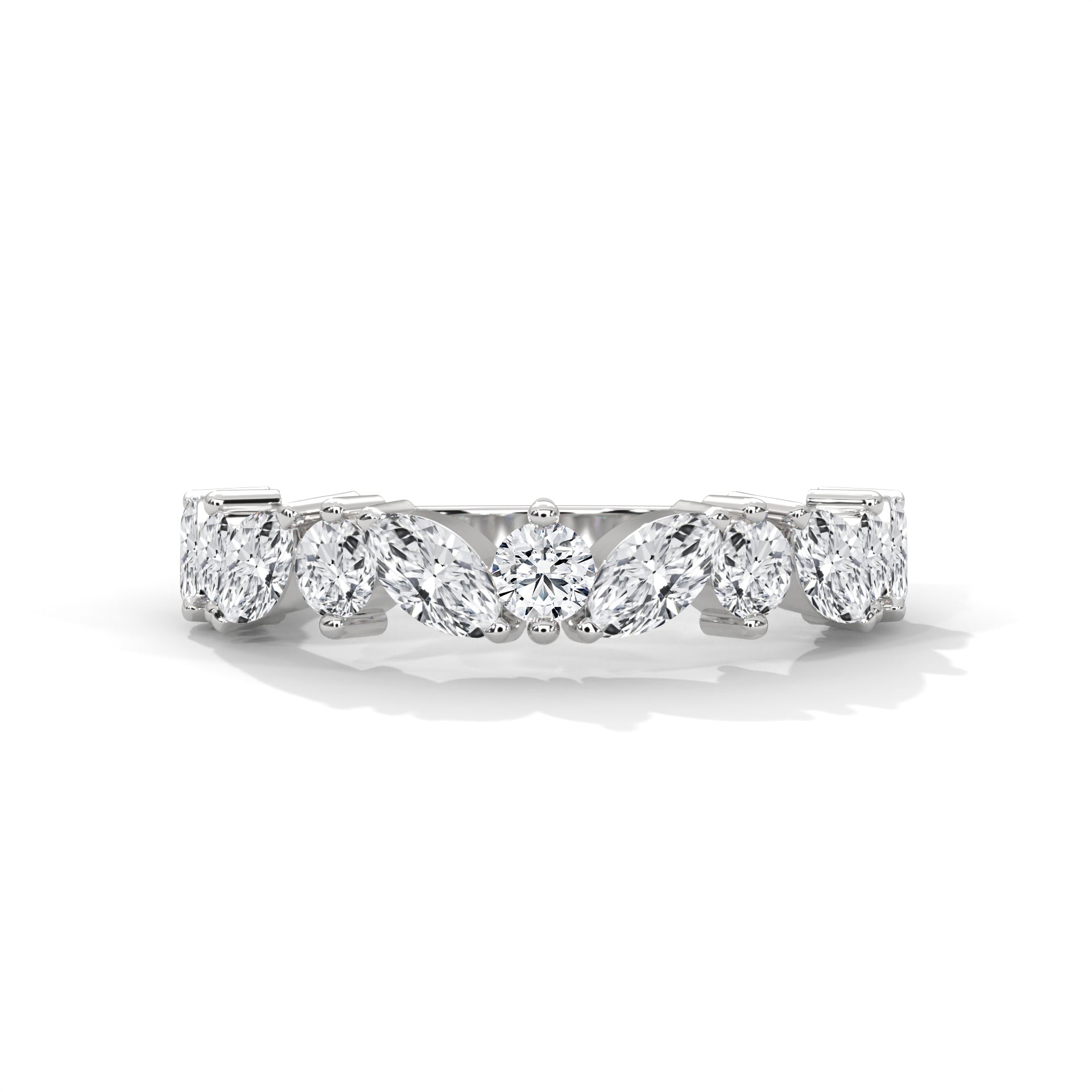 Marquise & Round Diamond Alternating Band Ring