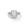 Emerald Cut Hexagon Halo Diamond Ring