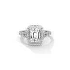 Emerald Cut Hexagon Halo Diamond Ring