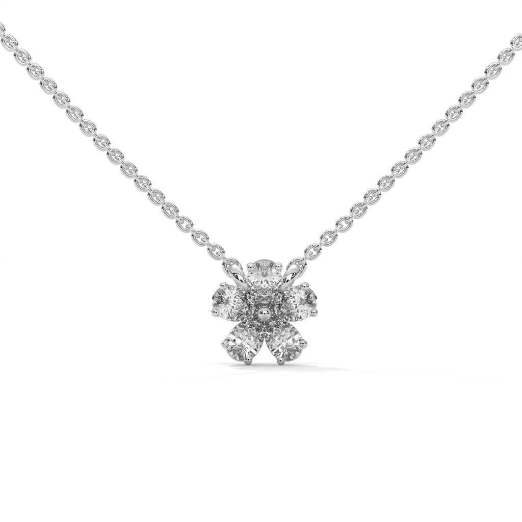 Pear Diamond Floral Pendant