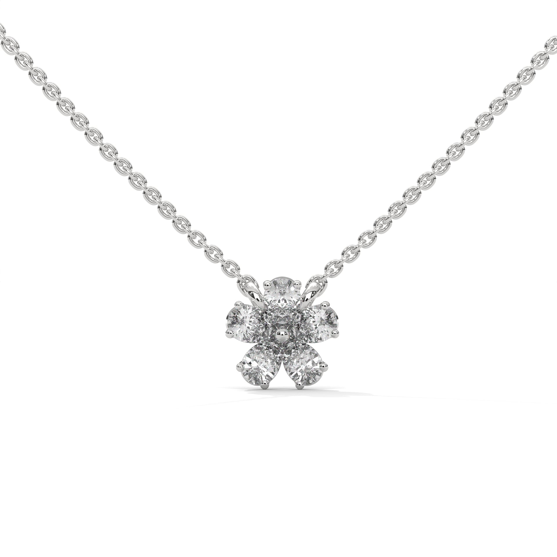 Pear Diamond Floral Pendant