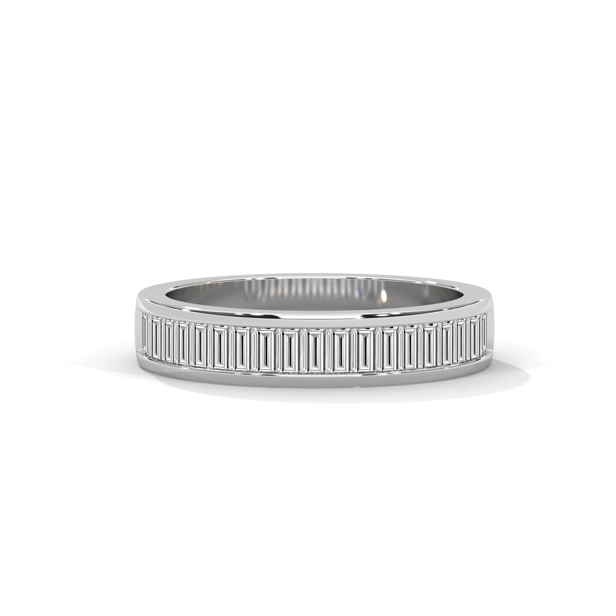 Baguette Cut Diamond Channel Set Band Ring – view 1 of 9, lab grown diamond band | Jewelix Atelier